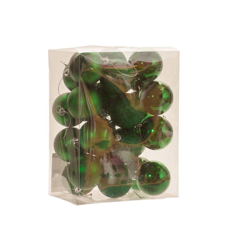 Green Baubles Pack 6cm 20pc