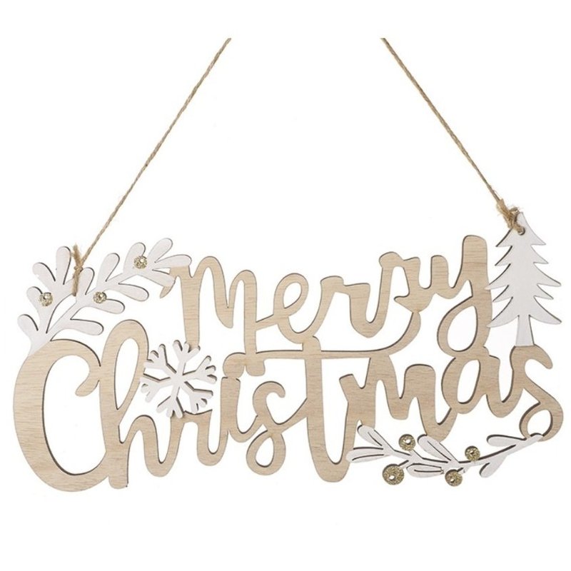 Merry Christmas Wooden Hanging Sign